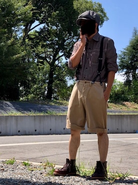 「JOURNAL STANDARD LUXE（ジャーナルスタンダード　ラックス）のアイテム」を使った、眼鏡(本体)さん（メンズ・173cm）の夏コーディネート