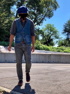 「BIG BILL（ビッグビル）のアイテム」を使った、眼鏡(本体)さん（メンズ・173cm）の秋コーディネート