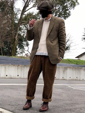 「CHAPS（チャップス）のアイテム（ジャケット/アウター）」を使った、眼鏡(本体)さん（メンズ・173cm）の冬コーディネート