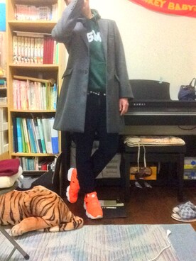 「417 EDIFICE（フォーワンセブンエディフィス）のアイテム（チェスターコート）」を使った、T.HRSWさん（メンズ・170cm）の冬コーディネート