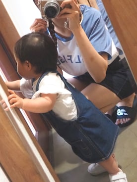 「むすめコーデ」｜「アイテム（オールインワン・サロペット）」を使った、ふ みさん（レディース・163cm）の夏コーディネート