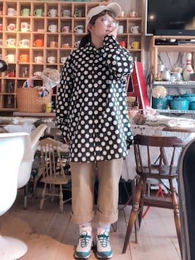 「水玉コーデ」｜おやつ。さん（レディース・152cm）の春コーディネート