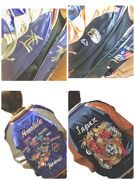 「古着のアイテム（Outerwear、ブルー系）」を使った、mariaさん（レディース・161cm）の秋コーディネート