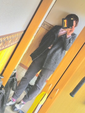 「古着のアイテム（Outerwear、ブラック系）」を使った、mariaさん（レディース・161cm）の秋コーディネート