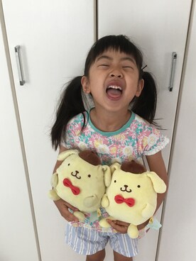 「半袖」｜「アイテム（おもちゃ）」を使った、yuyu+a-chiさん（キッズ・110cm）の春コーディネート