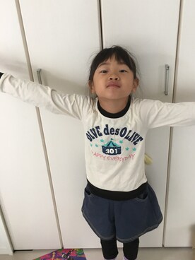 「OLIVE des OLIVE（オリーブデオリーブ）のアイテム」を使った、yuyu+a-chiさん（キッズ・110cm）の秋コーディネート