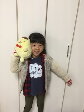 「BOBSON（ボブソン）のアイテム（トップス）」を使った、yuyu+a-chiさん（キッズ・110cm）の秋コーディネート
