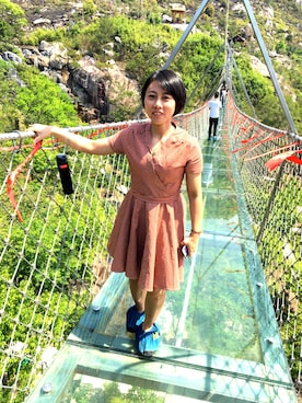 「WU-TANG（ウータン）のアイテム」を使った、鱼眼看世界嘻さん（レディース・145cm）の春コーディネート