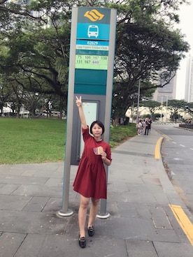 「WU-TANG（ウータン）のアイテム」を使った、鱼眼看世界嘻さん（レディース・145cm）の春コーディネート