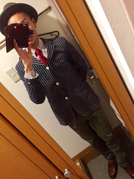 「BLUE BLUE（ブルーブルー）のアイテム（テーラードジャケット）」を使った、TAISHIさん（メンズ・172cm）の春コーディネート