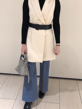 「メゾンマルジェラ」｜「アイテム（スラックス）」を使った、Rさん（レディース・158cm）の春コーディネート