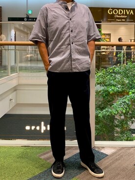 MASAICHIRO MAEDAさんの「LACOSTE / ロゴ クルーネックT シャツ」を使ったコーディネート