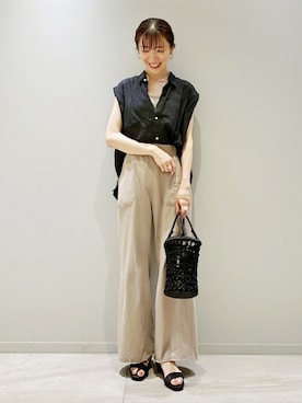 「Laugoa（ラウゴア）のアイテム」を使った、yoshimiさん（レディース・167cm）の夏コーディネート