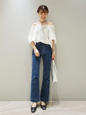 「アイテム（トートバッグ、シルバー系）」を使った、yoshimiさん（レディース・167cm）の夏コーディネート