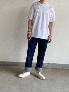 「SCYE BASICS（サイベーシックス）のアイテム（デニムパンツ）」を使った、ら。さん（メンズ・176cm）の夏コーディネート