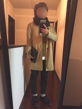 「アイテム（ステンカラーコート）」を使った、トマトさん（メンズ・165cm・10代）の冬コーディネート