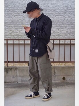 「SEVENDAYS=SUNDAY（セブンデイズサンデイ）のアイテム（キャップ）」を使った、トマトさん（メンズ・163cm）の冬コーディネート