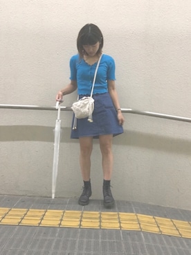 「シアタープロダクツ(THEATRE PRODUCTS)」｜「アイテム（ブーツ）」を使った、Ayumi Onishiさん（レディース・154cm）の夏コーディネート