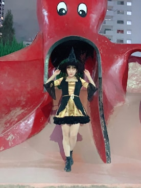 「DHOLIC（ディーホリック）のアイテム（ドレス）」を使った、Ayumi Onishiさん（レディース・154cm）の秋コーディネート