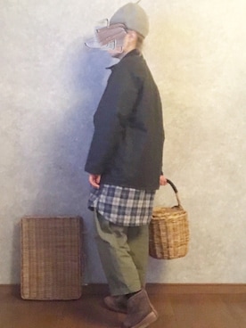 「バブアー女子」｜「アイテム（その他アウター）」を使った、なお なお。さん（レディース・159cm）の冬コーディネート