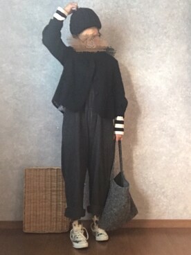 「my beautiful landlet（マイビューティフルランドレット）のアイテム（オールインワン・サロペット）」を使った、なお なお。さん（レディース・159cm）の冬コーディネート
