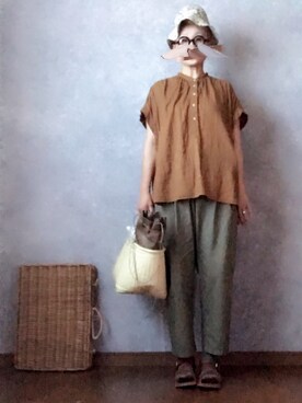 「ROBERTA SETTELS（ロベルタセッタ）のアイテム（シューズ）」を使った、なお なお。さん（レディース・159cm）の夏コーディネート