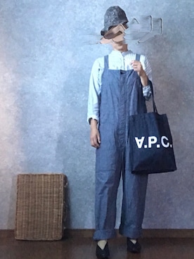 「YAECA」｜「アイテム（オールインワン・サロペット）」を使った、なお なお。さん（レディース・159cm）の夏コーディネート