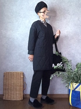 「A.P.C.」｜「アイテム（ブルゾン）」を使った、なお なお。さん（レディース・159cm）の秋コーディネート