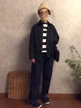 「バブアー女子」｜「アイテム（その他アウター）」を使った、なお なお。さん（レディース・159cm）の秋コーディネート