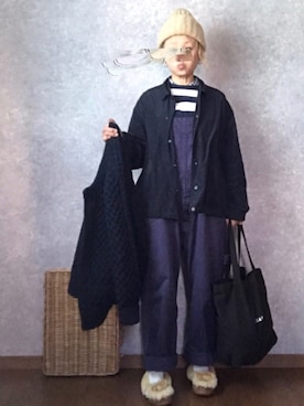 「JOURNAL STANDARD LUXE（ジャーナルスタンダード　ラックス）のアイテム（サロペット/オーバーオール）」を使った、なお なお。さん（レディース・159cm）の冬コーディネート