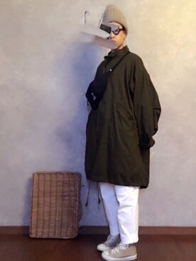 「kutir（クティール）のアイテム（モッズコート）」を使った、なお なお。さん（レディース・159cm）の冬コーディネート