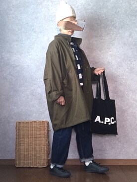 「kutir（クティール）のアイテム（モッズコート）」を使った、なお なお。さん（レディース・159cm）の冬コーディネート