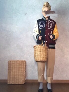 「BEAMS BOY（ビームスボーイ）のアイテム（スタジャン）」を使った、なお なお。さん（レディース・159cm）の冬コーディネート