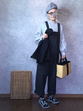 「my beautiful landlet（マイビューティフルランドレット）のアイテム（オールインワン・サロペット）」を使った、なお なお。さん（レディース・159cm）の春コーディネート