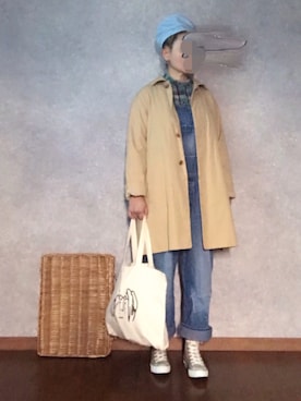 「YAECA」｜「アイテム（オールインワン・サロペット）」を使った、なお なお。さん（レディース・159cm）の春コーディネート