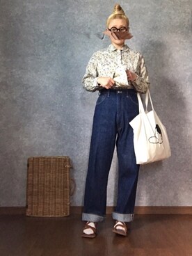 「ROBERTA SETTELS（ロベルタセッタ）のアイテム（シューズ）」を使った、なお なお。さん（レディース・159cm）の夏コーディネート