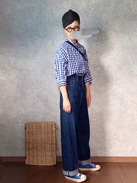 「ANATOMICA（アナトミカ）の【ANATOMICA】618 MARILYN（デニムパンツ）」を使った、なお なお。さん（レディース・160cm）の夏コーディネート