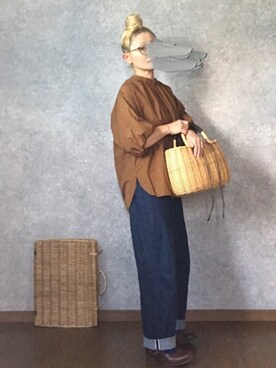 「ANATOMICA（アナトミカ）の【ANATOMICA】618 MARILYN（デニムパンツ）」を使った、なお なお。さん（レディース・160cm）の夏コーディネート
