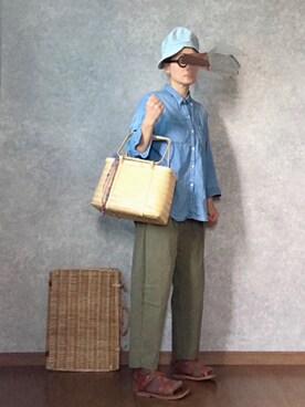 「ROBERTA SETTELS（ロベルタセッタ）のアイテム（シューズ）」を使った、なお なお。さん（レディース・159cm）の夏コーディネート