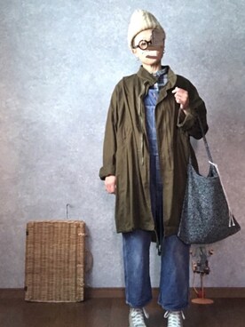 「kutir（クティール）のアイテム（モッズコート）」を使った、なお なお。さん（レディース・159cm）の秋コーディネート