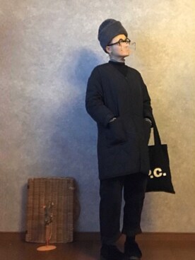 「チチカカ」｜「アイテム（ブルゾン）」を使った、なお なお。さん（レディース・159cm）の冬コーディネート