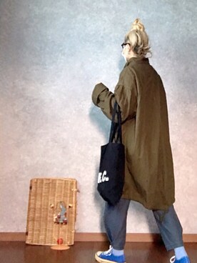 「A.P.C.」｜「アイテム（モッズコート）」を使った、なお なお。さん（レディース・159cm）の春コーディネート