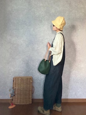 「my beautiful landlet（マイビューティフルランドレット）のアイテム（オールインワン・サロペット）」を使った、なお なお。さん（レディース・159cm）の春コーディネート
