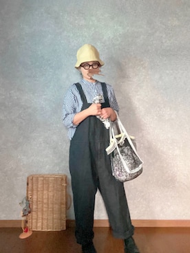 「my beautiful landlet（マイビューティフルランドレット）のアイテム（オールインワン・サロペット）」を使った、なお なお。さん（レディース・159cm）の夏コーディネート