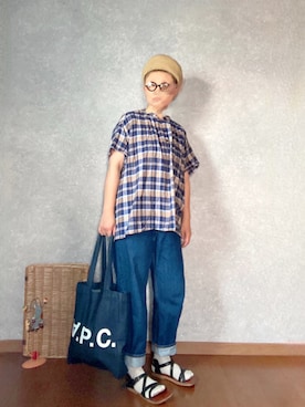 「ROBERTA SETTELS（ロベルタセッタ）のアイテム（シューズ）」を使った、なお なお。さん（レディース・159cm）の夏コーディネート