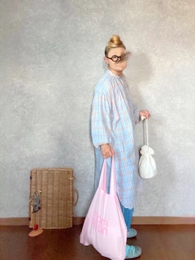 「homspun（ホームスパン）のアイテム（バッグ）」を使った、なお なお。さん（レディース・159cm）の夏コーディネート