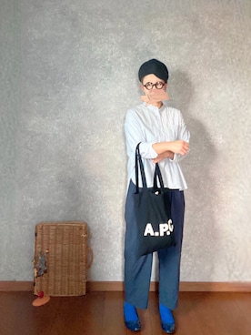 「A.P.C.」｜「アイテム（スリッポン）」を使った、なお なお。さん（レディース・159cm）の夏コーディネート