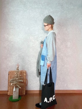 「A.P.C.」｜「アイテム（オールインワン・サロペット）」を使った、なお なお。さん（レディース・159cm）の冬コーディネート