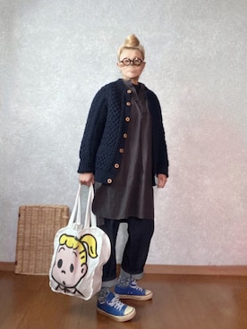 「YAECA」｜「アイテム（ワンピース/ドレス）」を使った、なお なお。さん（レディース・159cm）の冬コーディネート