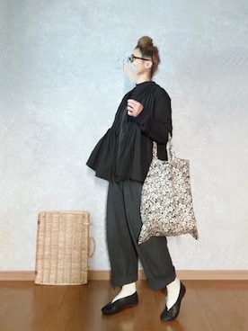 「my beautiful landlet（マイビューティフルランドレット）のアイテム（オールインワン・サロペット）」を使った、なお なお。さん（レディース・159cm）の春コーディネート